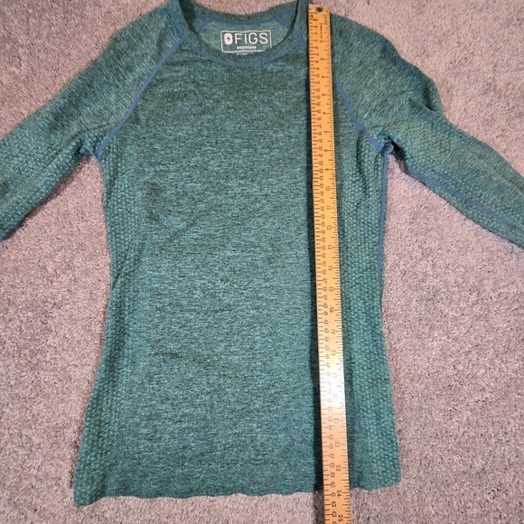 FIGS Salta Seamless Long Sleeve Top Underscrub Womens Size XS Gray Performance - Picture 4 of 9